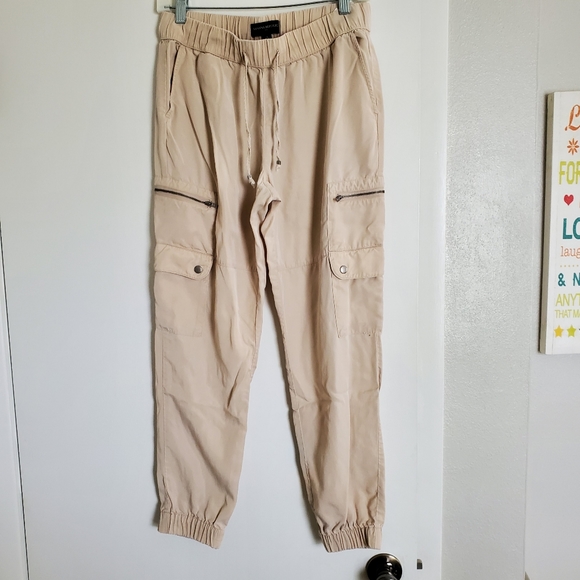 Banana Republic Tencel Cargo Jogger Pants Slacks Trouser Casual Elastic Waist - Picture 3 of 8